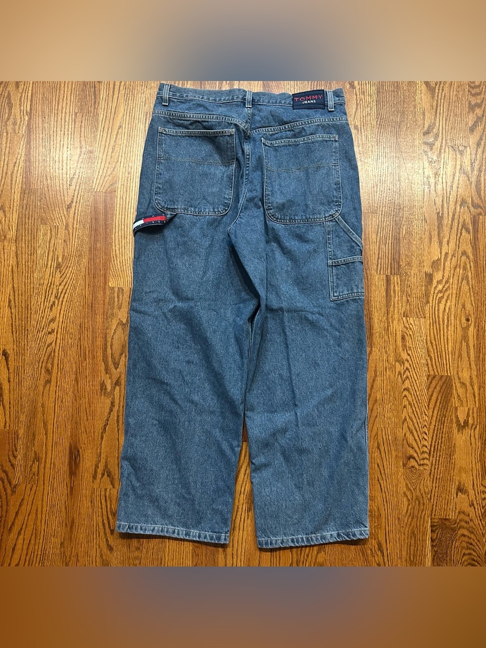 Vintage Tommy Hilfiger Carpenter Jeans Mens 36x30 Baggy Logo Hammer Loop 90s
